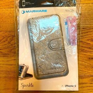 NWT!! IPhone 5 Sparkle Wallet Case Silver Marware